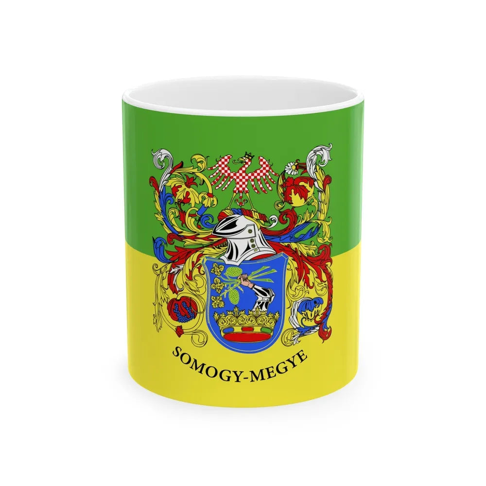 Flag of Somogy County Hungary - White Coffee Mug-11oz-Go Mug Yourself