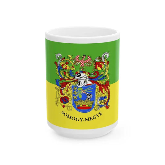 Flag of Somogy County Hungary - White Coffee Mug 15oz - Go Mug Yourself