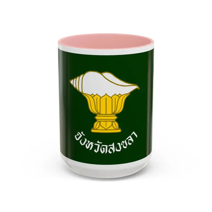 Flag of Songkhla Province Thailand - Accent Coffee Mug 15oz Pink - Go Mug Yourself