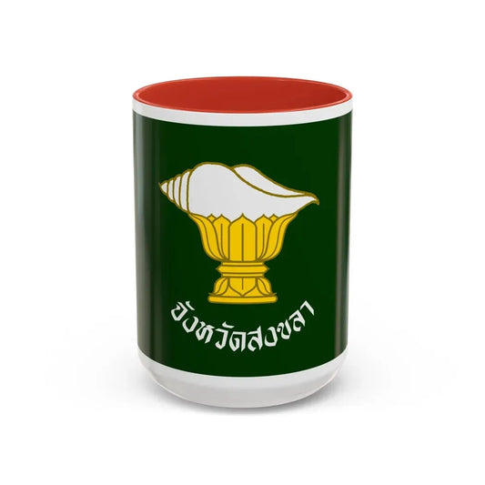 Flag of Songkhla Province Thailand - Accent Coffee Mug 15oz Red - Go Mug Yourself