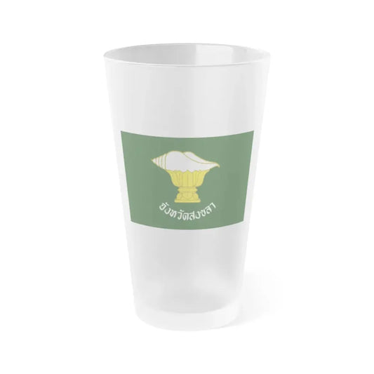Flag of Songkhla Province Thailand - Frosted Pint Glass 16oz 16oz Frosted - Go Mug Yourself