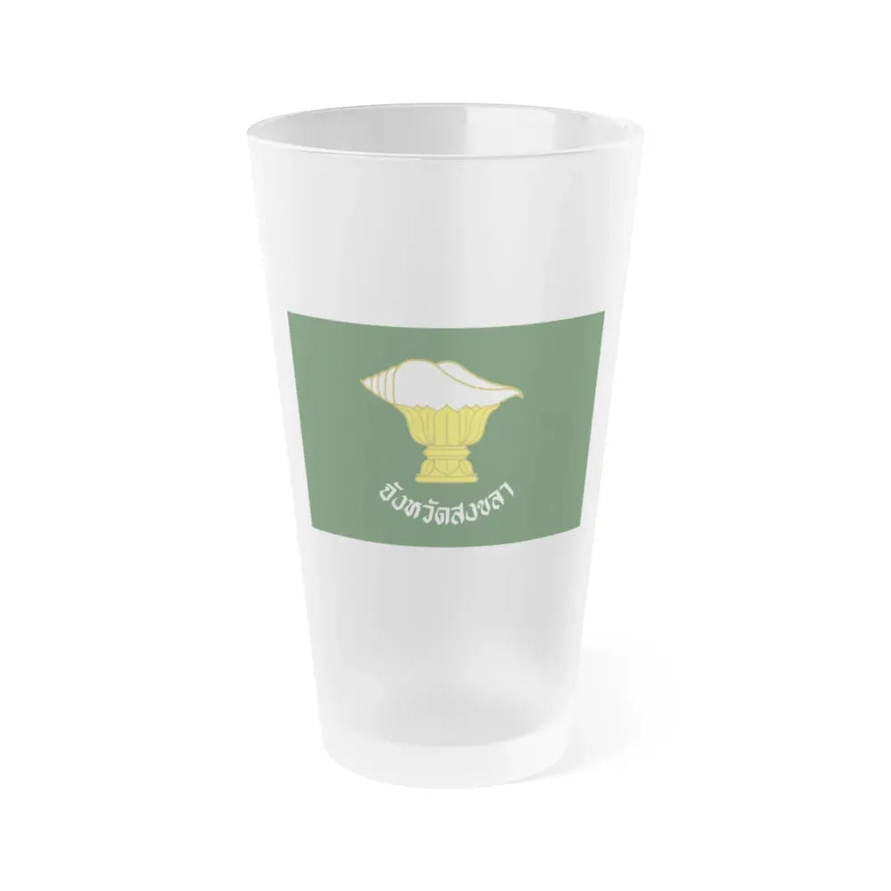 Flag of Songkhla Province Thailand - Frosted Pint Glass 16oz 16oz Frosted - Go Mug Yourself