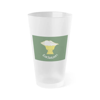 Flag of Songkhla Province Thailand - Frosted Pint Glass 16oz 16oz Frosted - Go Mug Yourself