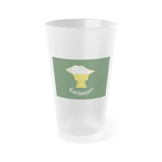 Flag of Songkhla Province Thailand - Frosted Pint Glass 16oz 16oz Frosted - Go Mug Yourself