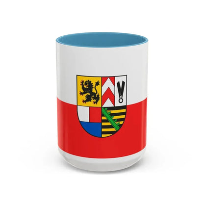 Flag of Sonneberg Germany - Accent Coffee Mug 15oz Light Blue - Go Mug Yourself