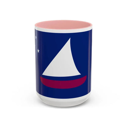Flag of Sonsorol Palau - Accent Coffee Mug 15oz Pink - Go Mug Yourself