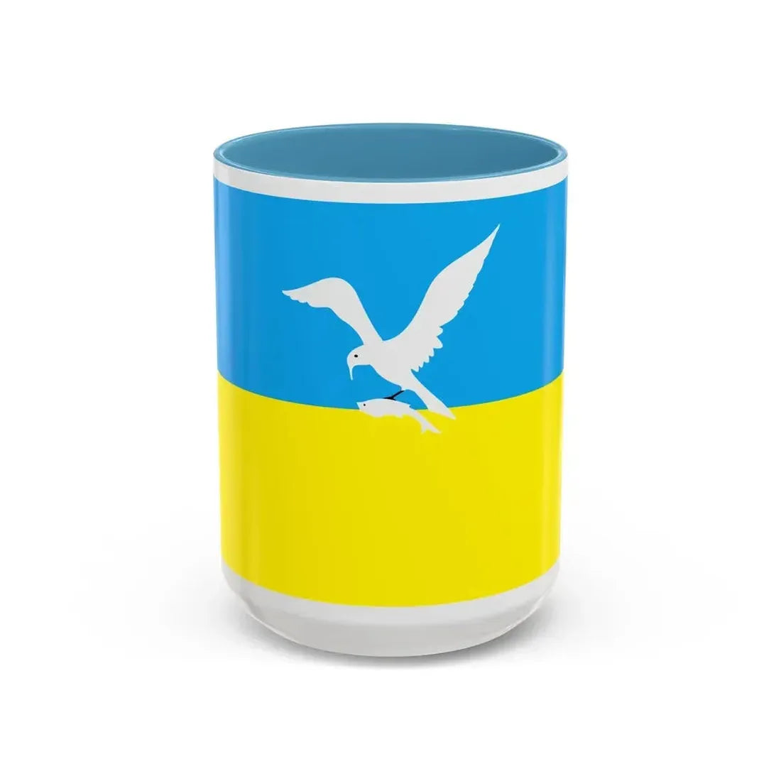 Flag of Sopot Poland - Accent Coffee Mug 15oz Light Blue - Go Mug Yourself