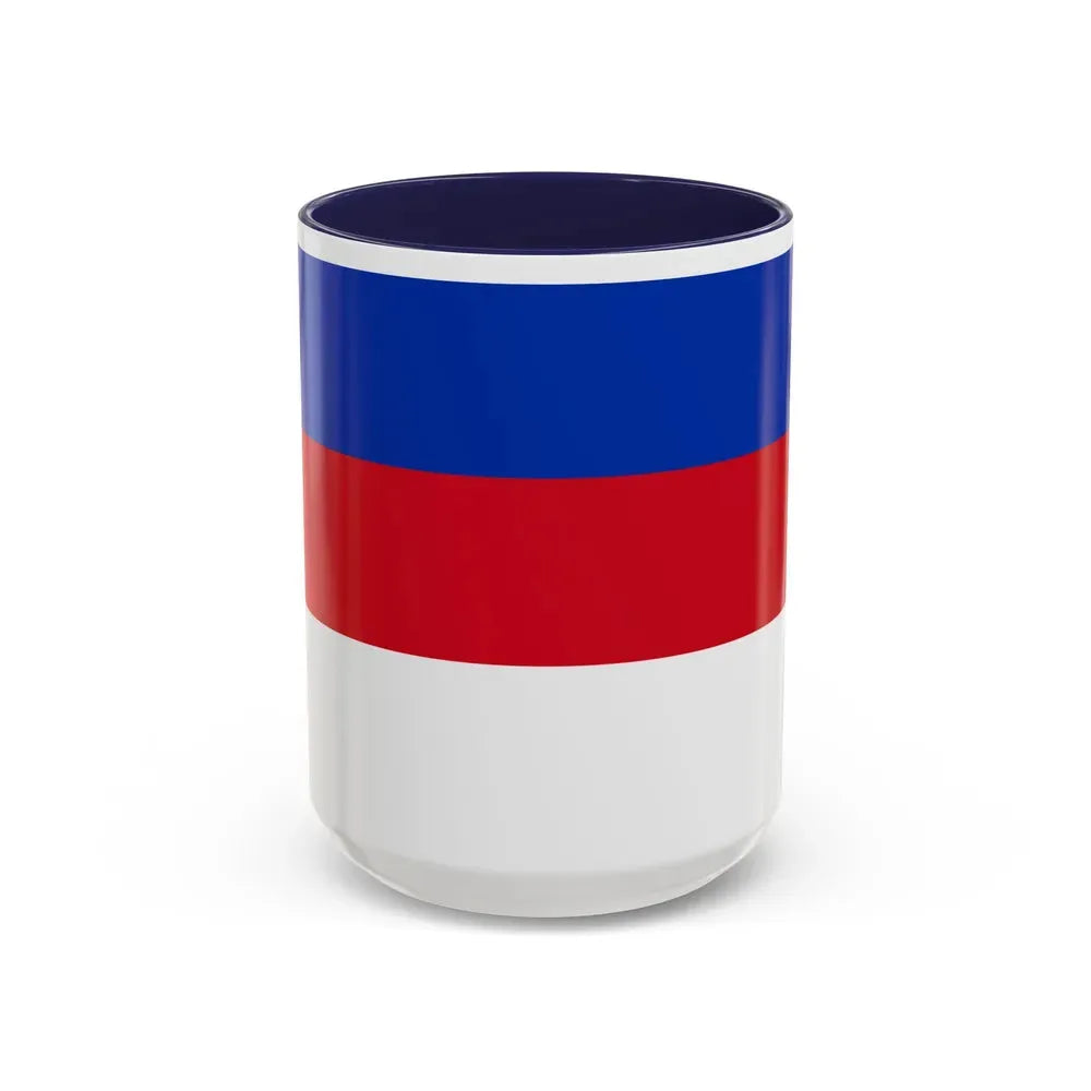 Flag of Sorbs Germany - Accent Coffee Mug 15oz Navy - Go Mug Yourself