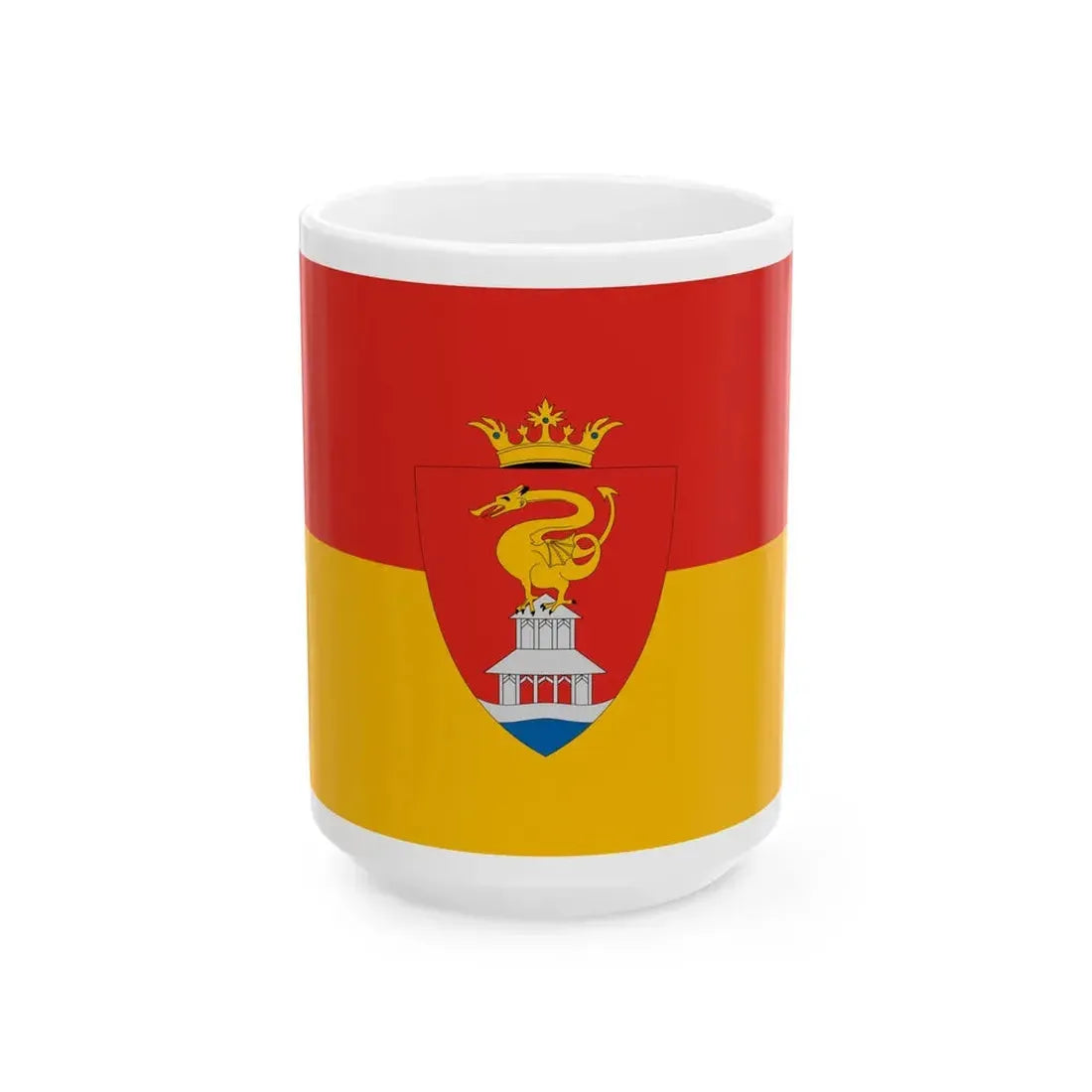 Flag of Sorkikapolna (Hungary) White Coffee Mug 15oz - Go Mug Yourself