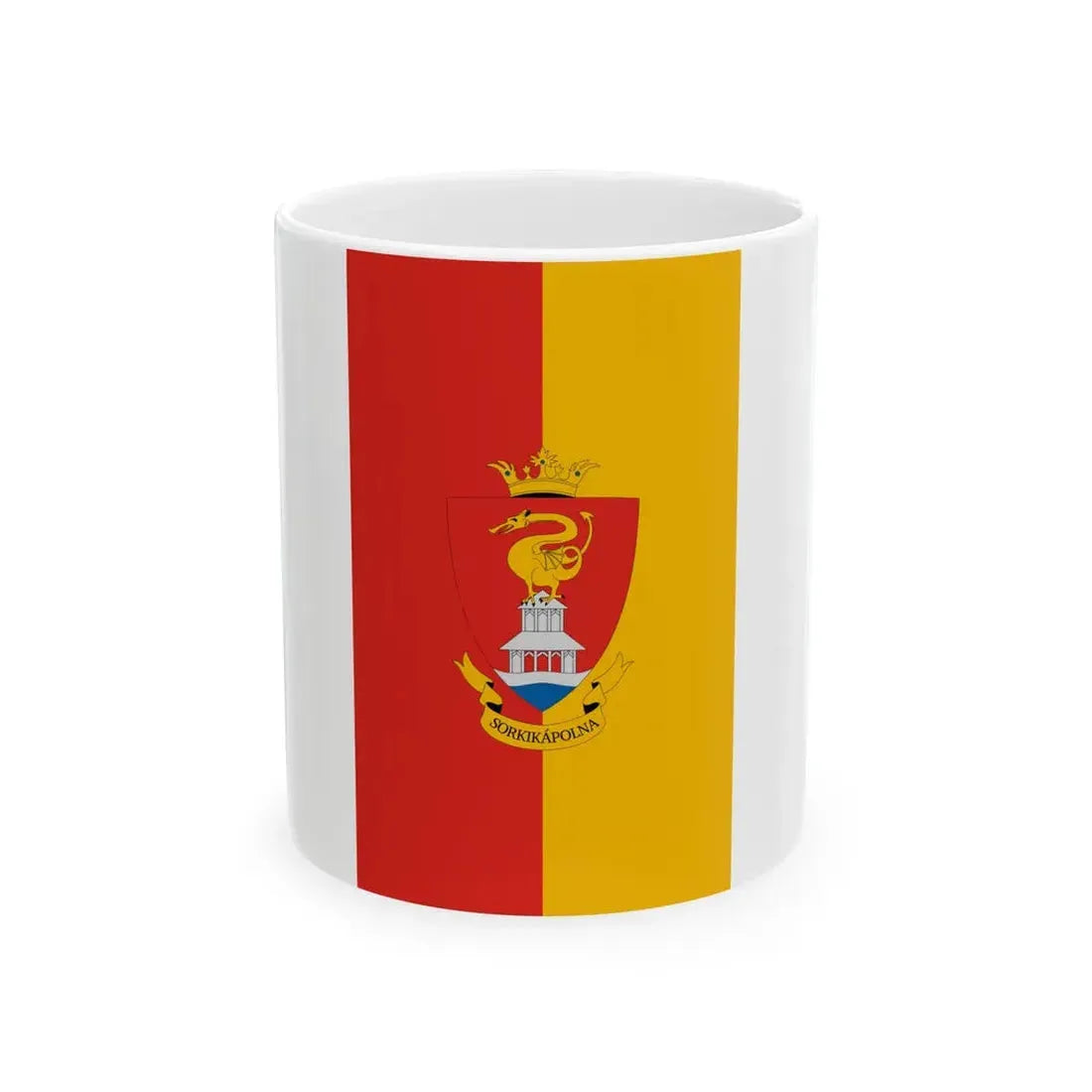 Flag of Sorkikapolna vertical (Hungary) White Coffee Mug 11oz - Go Mug Yourself
