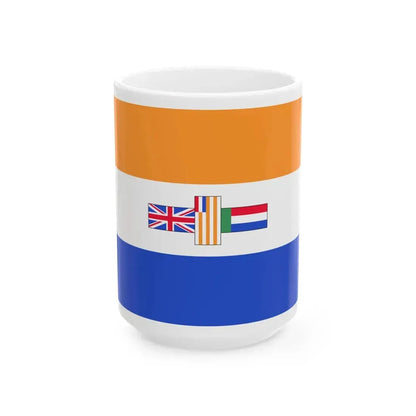 Flag of South Africa 1982-1994 1-2 (Namibia) White Coffee Mug 15oz - Go Mug Yourself