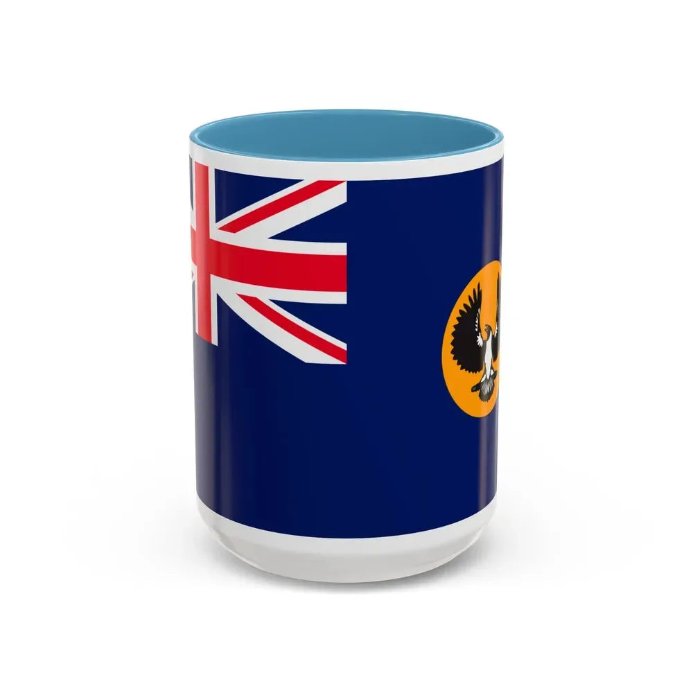 Flag of South Australia - Accent Coffee Mug 15oz Light Blue - Go Mug Yourself