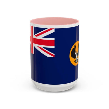 Flag of South Australia - Accent Coffee Mug 15oz Pink - Go Mug Yourself