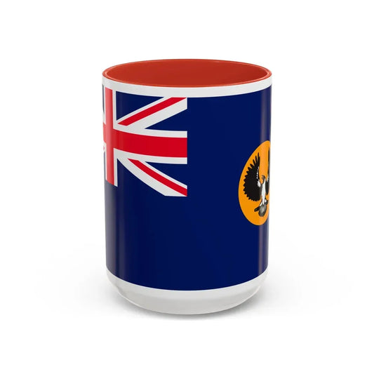Flag of South Australia - Accent Coffee Mug 15oz Red - Go Mug Yourself
