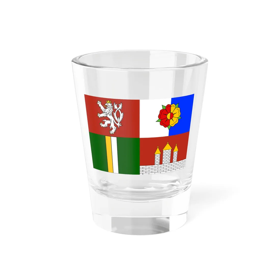 Flag of South Bohemian Region (Czech Republic) Shot Glass 1.5oz 1.5oz - Go Mug Yourself
