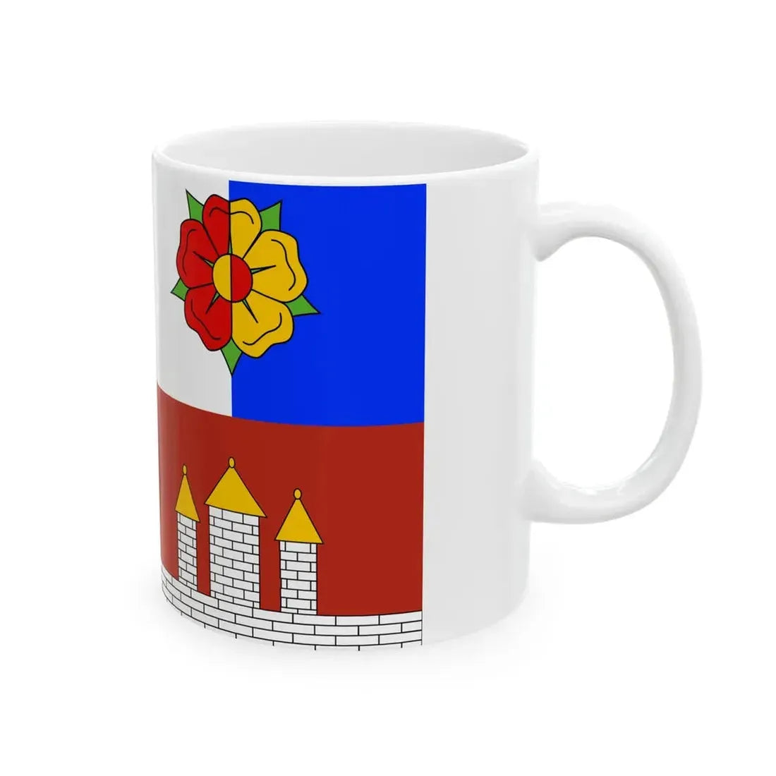 Flag of South Bohemian Region (Czech Republic) White Coffee Mug - Go Mug Yourself