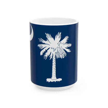 Flag of South Carolina 1861-1910 (United States) White Coffee Mug 15oz - Go Mug Yourself