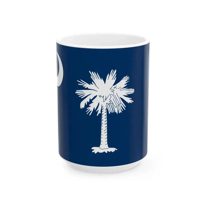 Flag of South Carolina 3-2 (United States) White Coffee Mug 15oz - Go Mug Yourself