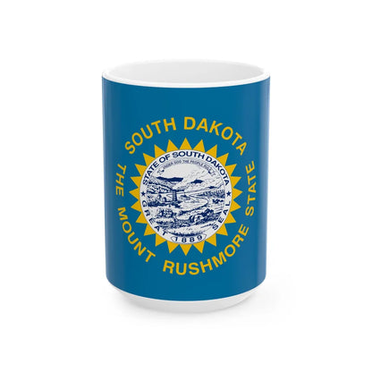 Flag of South Dakota (United States) White Coffee Mug 15oz - Go Mug Yourself
