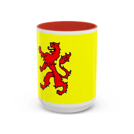 Flag of South Holland Netherlands - Accent Coffee Mug 15oz Red - Go Mug Yourself