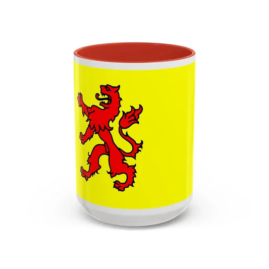 Flag of South Holland Netherlands - Accent Coffee Mug 15oz Red - Go Mug Yourself