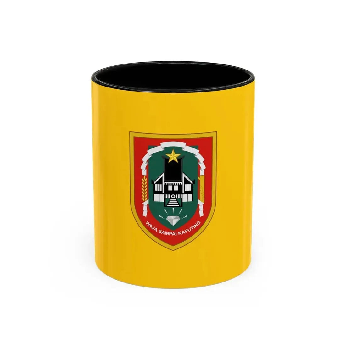 Flag of South Kalimantan Indonesia - Accent Coffee Mug 11oz Black - Go Mug Yourself