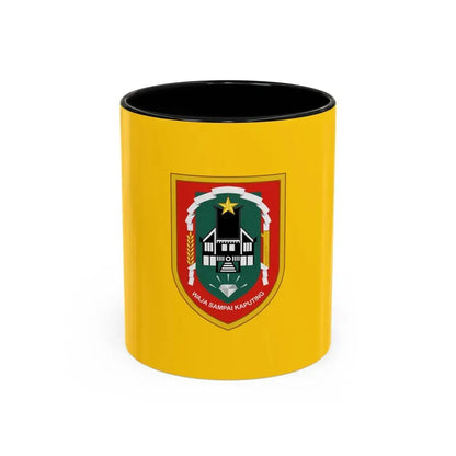 Flag of South Kalimantan Indonesia - Accent Coffee Mug 11oz Black - Go Mug Yourself