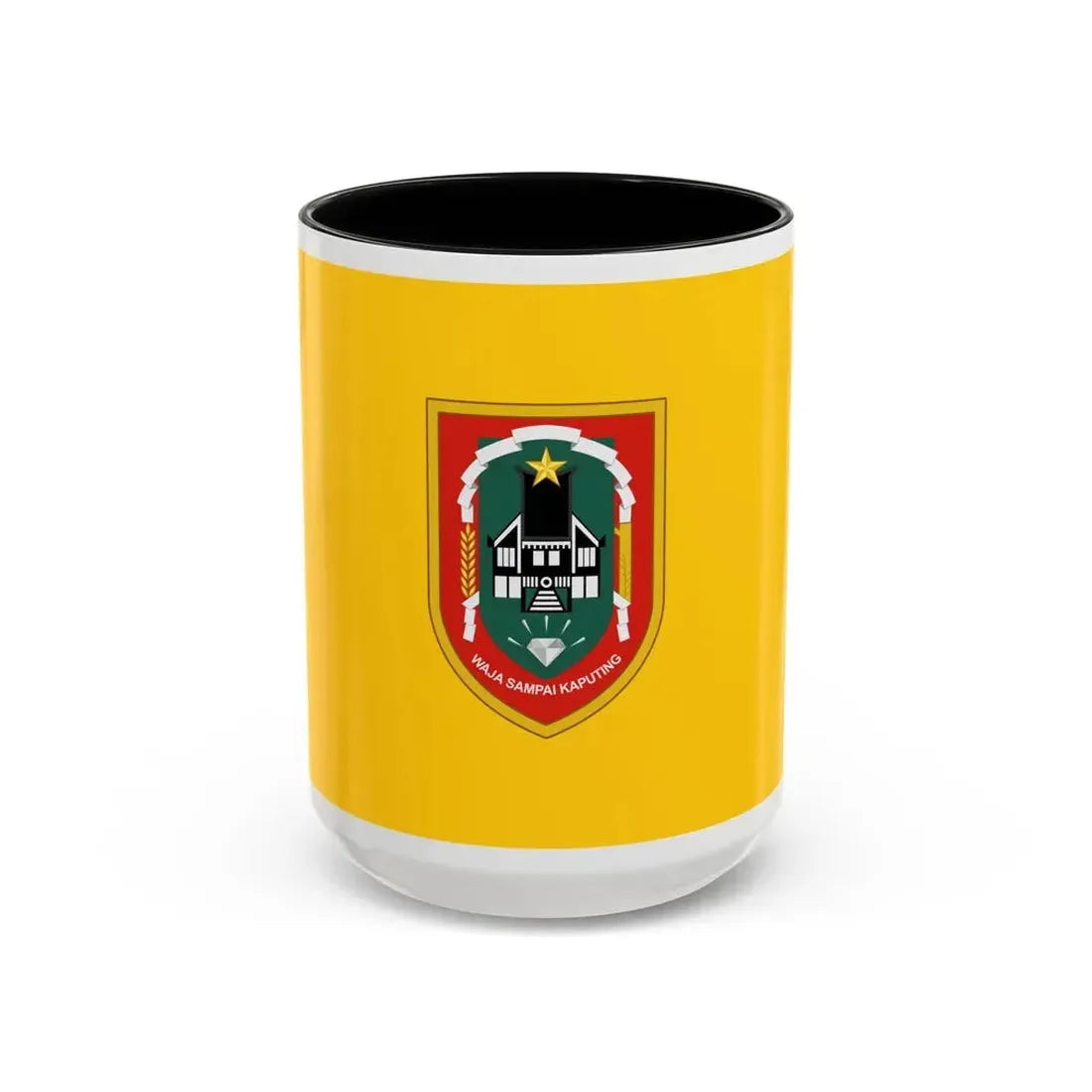 Flag of South Kalimantan Indonesia - Accent Coffee Mug 15oz Black - Go Mug Yourself