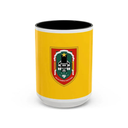 Flag of South Kalimantan Indonesia - Accent Coffee Mug 15oz Black - Go Mug Yourself