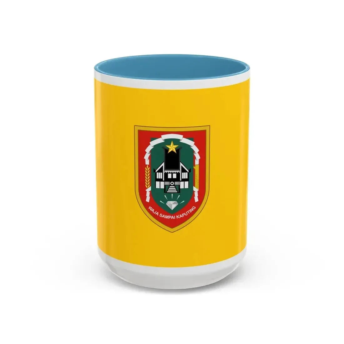 Flag of South Kalimantan Indonesia - Accent Coffee Mug 15oz Light Blue - Go Mug Yourself