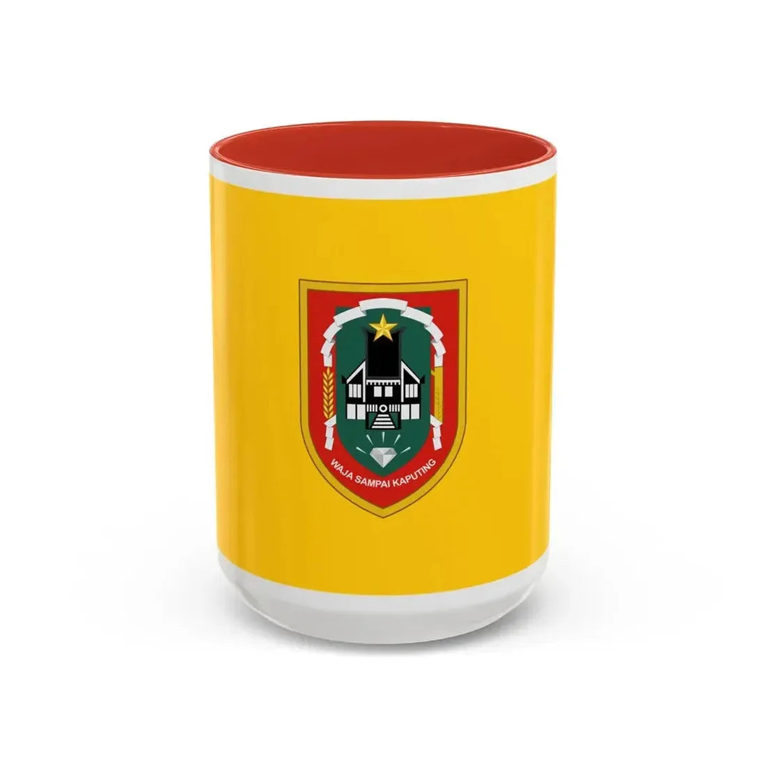 Flag of South Kalimantan Indonesia - Accent Coffee Mug 15oz Red - Go Mug Yourself