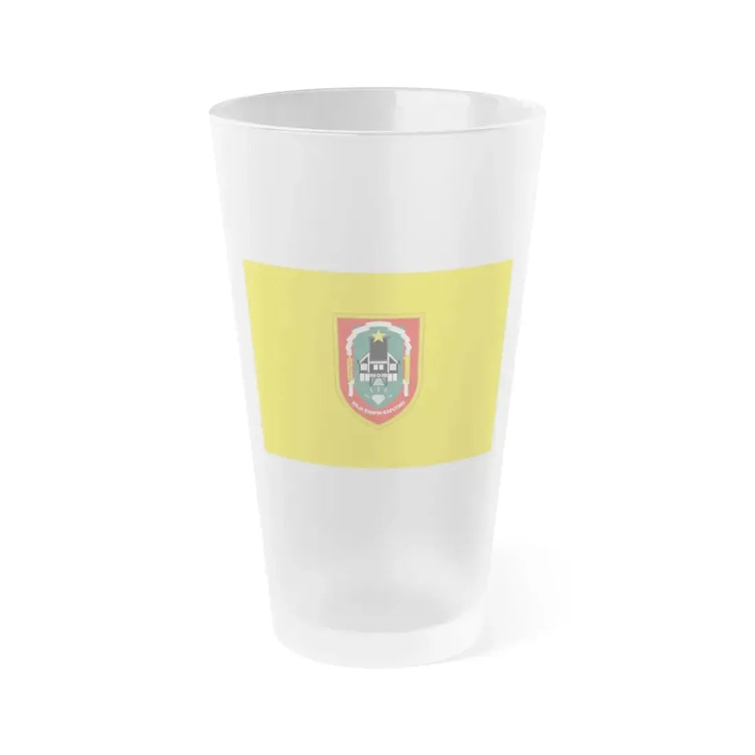 Flag of South Kalimantan Indonesia - Frosted Pint Glass 16oz 16oz Frosted - Go Mug Yourself