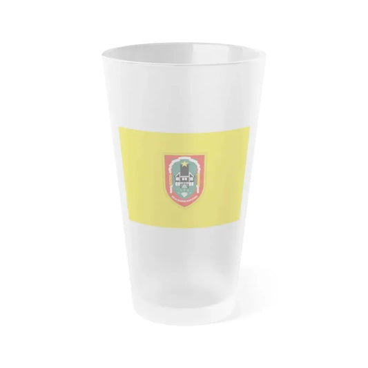 Flag of South Kalimantan Indonesia - Frosted Pint Glass 16oz 16oz Frosted - Go Mug Yourself