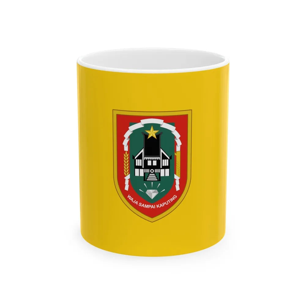 Flag of South Kalimantan Indonesia - White Coffee Mug-11oz-Go Mug Yourself