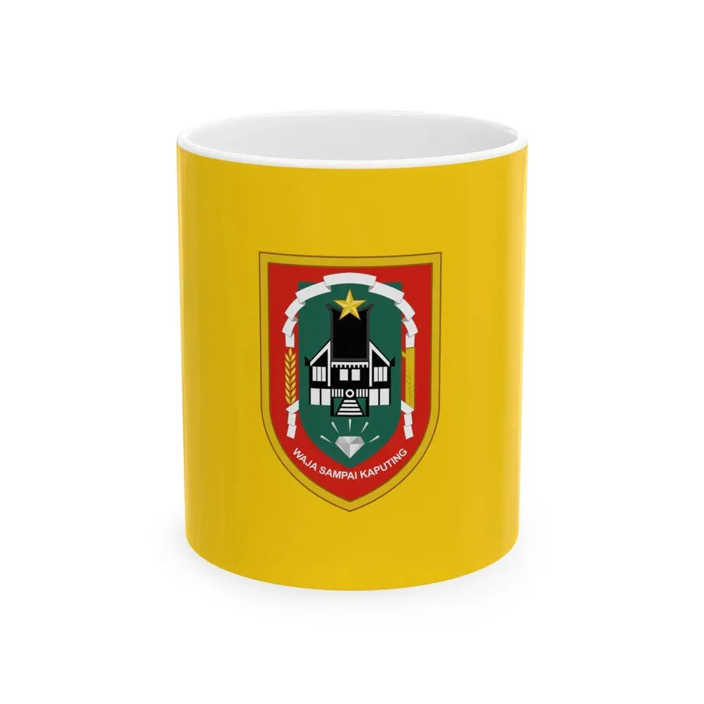 Flag of South Kalimantan Indonesia - White Coffee Mug 11oz - Go Mug Yourself