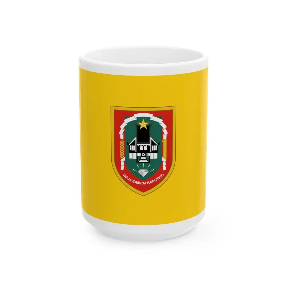 Flag of South Kalimantan Indonesia - White Coffee Mug 15oz - Go Mug Yourself