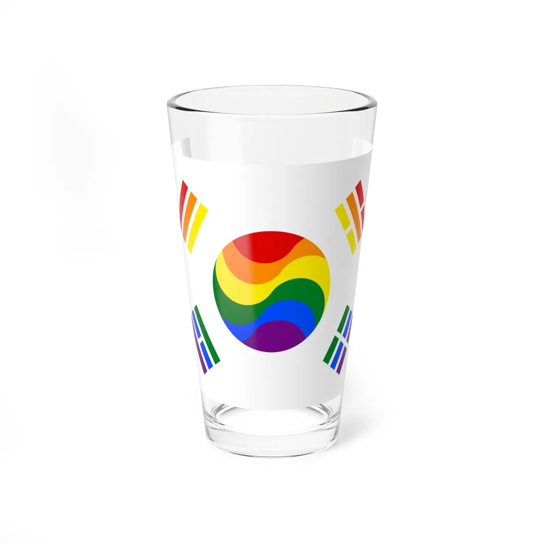 Flag of South Korean LGBT (Korea) Pint Glass 16oz 16oz - Go Mug Yourself