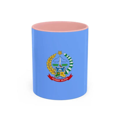 Flag of South Sulawesi Indonesia - Accent Coffee Mug 11oz Pink - Go Mug Yourself