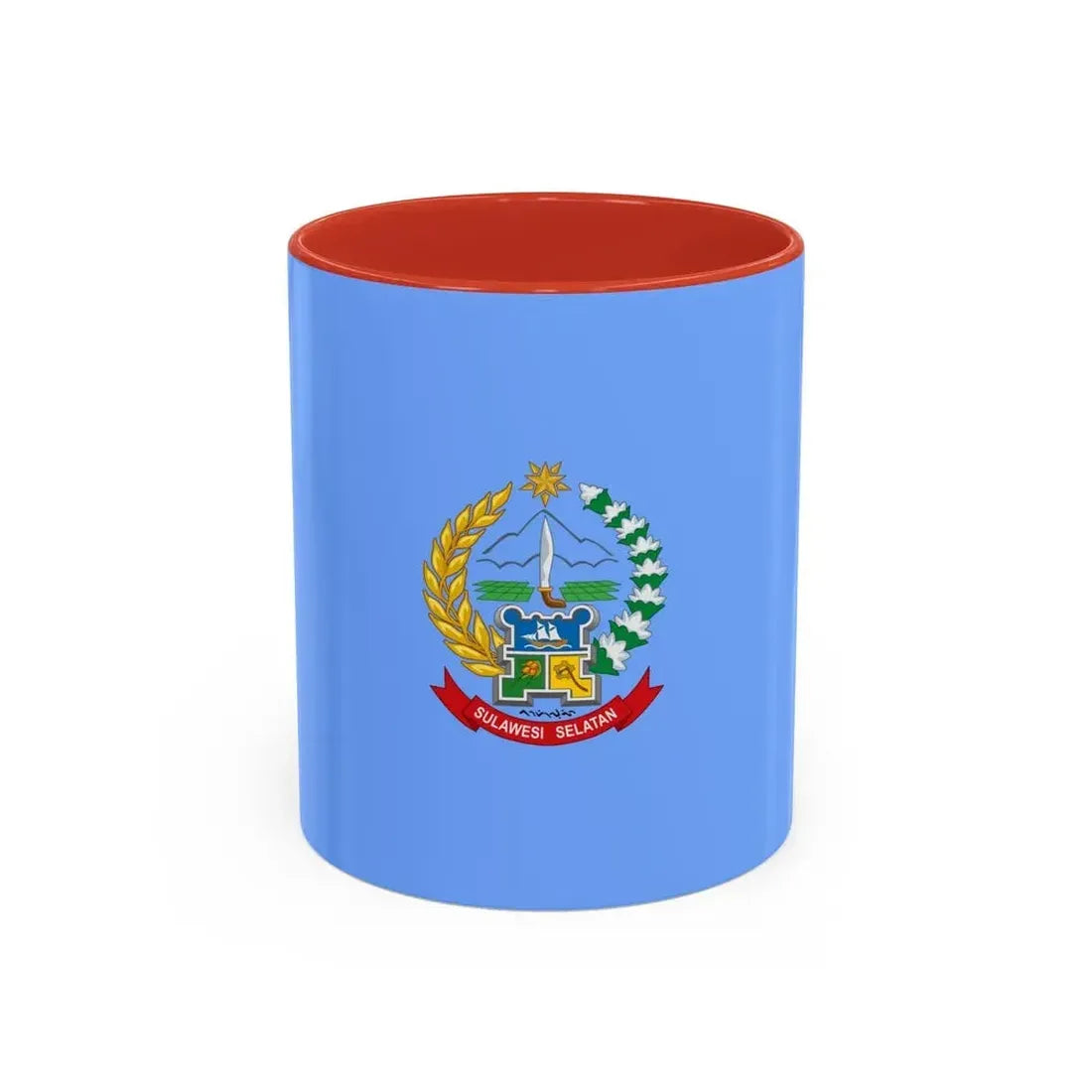 Flag of South Sulawesi Indonesia - Accent Coffee Mug 11oz Red - Go Mug Yourself