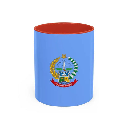Flag of South Sulawesi Indonesia - Accent Coffee Mug 11oz Red - Go Mug Yourself