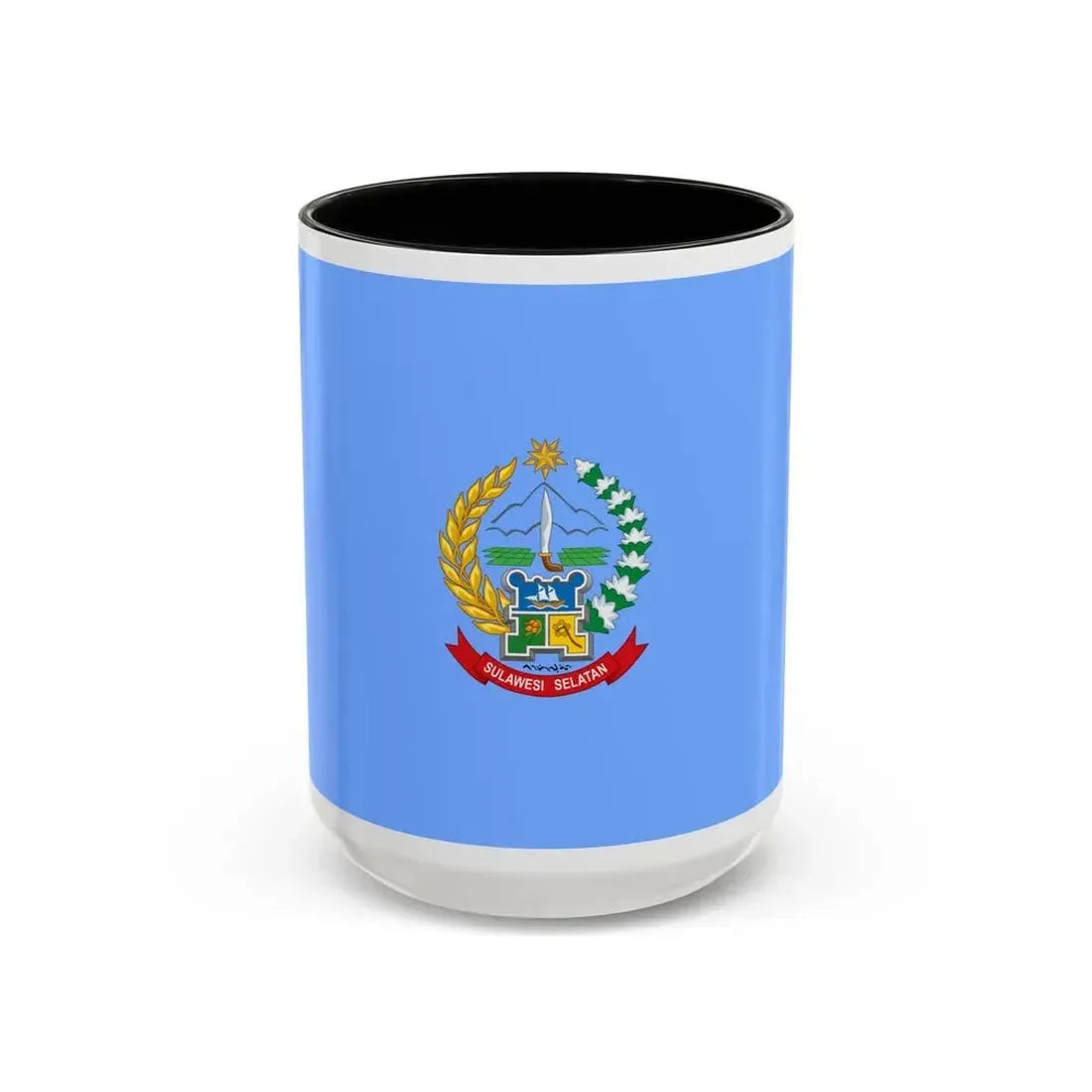 Flag of South Sulawesi Indonesia - Accent Coffee Mug 15oz Black - Go Mug Yourself