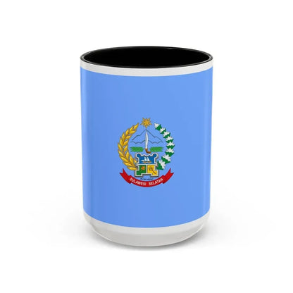 Flag of South Sulawesi Indonesia - Accent Coffee Mug 15oz Black - Go Mug Yourself