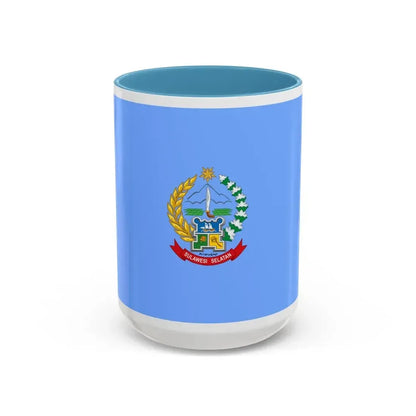 Flag of South Sulawesi Indonesia - Accent Coffee Mug 15oz Light Blue - Go Mug Yourself