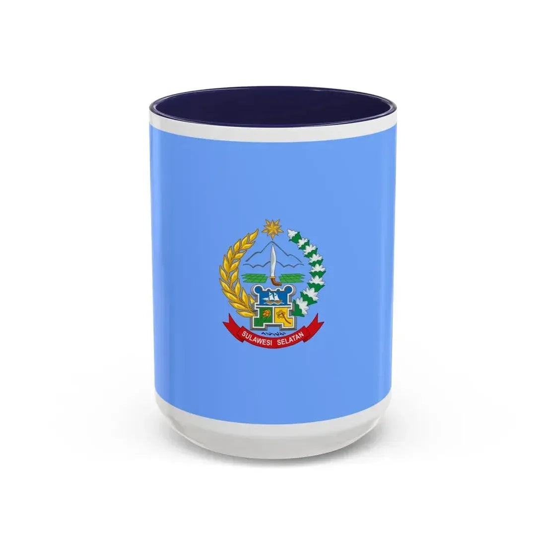 Flag of South Sulawesi Indonesia - Accent Coffee Mug 15oz Navy - Go Mug Yourself