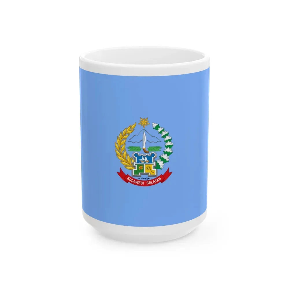 Flag of South Sulawesi Indonesia - White Coffee Mug 15oz - Go Mug Yourself
