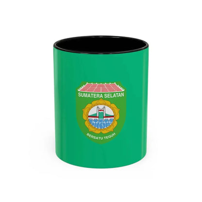Flag of South Sumatra Indonesia - Accent Coffee Mug 11oz Black - Go Mug Yourself