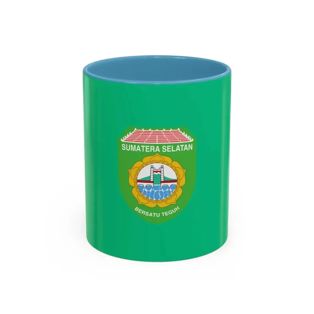Flag of South Sumatra Indonesia - Accent Coffee Mug 11oz Light Blue - Go Mug Yourself