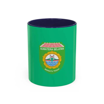 Flag of South Sumatra Indonesia - Accent Coffee Mug 11oz Navy - Go Mug Yourself