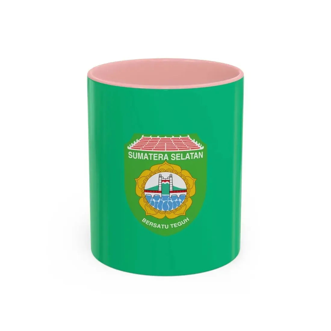 Flag of South Sumatra Indonesia - Accent Coffee Mug 11oz Pink - Go Mug Yourself