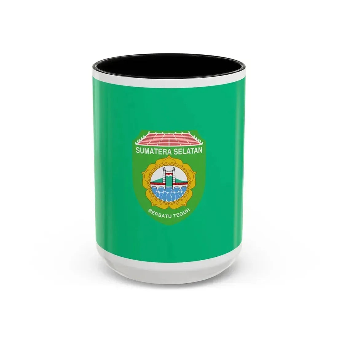 Flag of South Sumatra Indonesia - Accent Coffee Mug 15oz Black - Go Mug Yourself